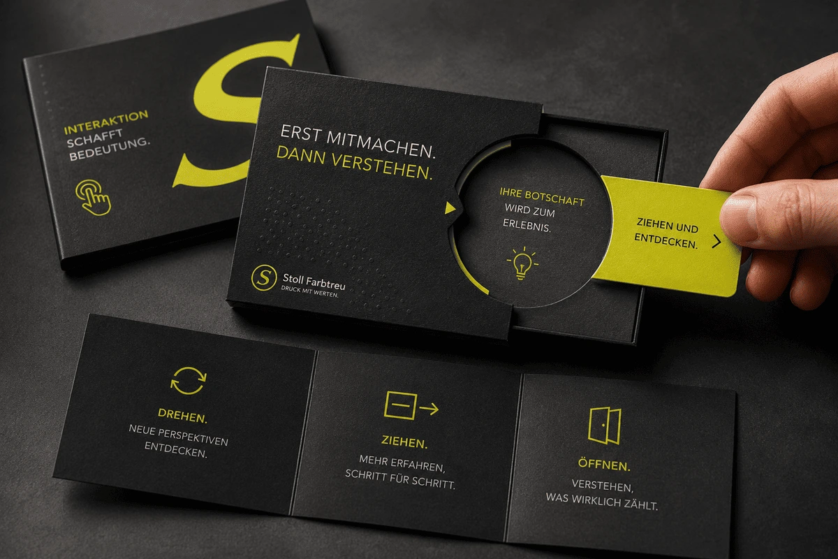 Interaktive Verpackung mit Neonakzenten
